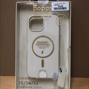 Cream iPhone Case with MagSafe and Lanyard